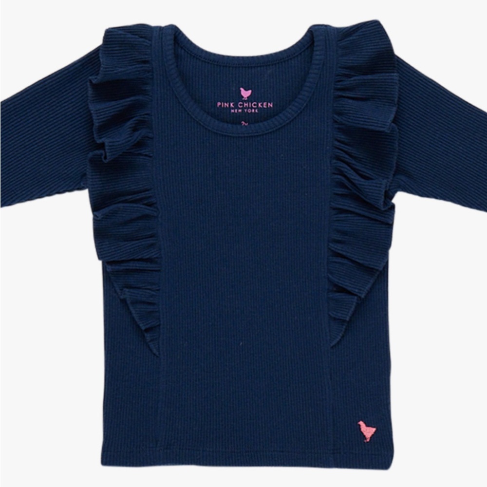 Pink chicken organic ruffle top